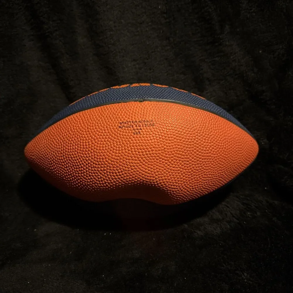 Denver Broncos Leather 12 inch Logo Football Ball Orange & Blue